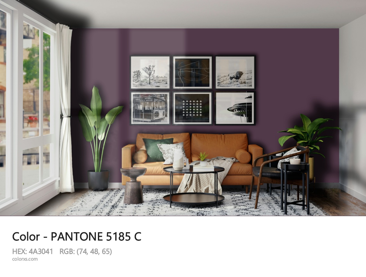 PANTONE 5185 C CMS modern minimalist living room interior