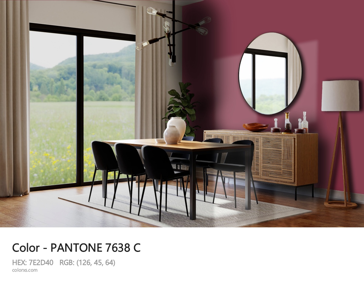 PANTONE 7638 C CMS dining room design