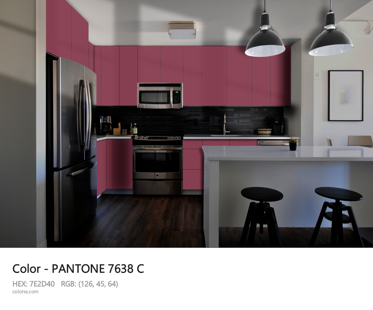 PANTONE 7638 C CMS modular kitchen design