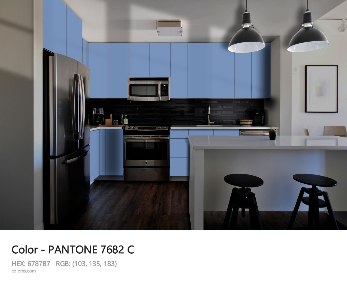 PANTONE 7682 C CMS modular kitchen design