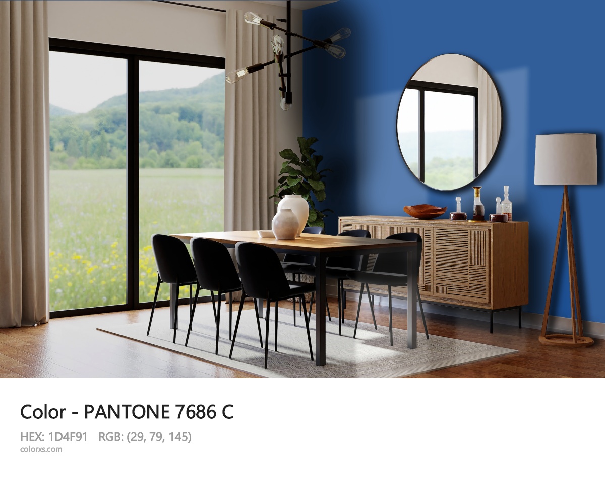 PANTONE 7686 C CMS dining room design