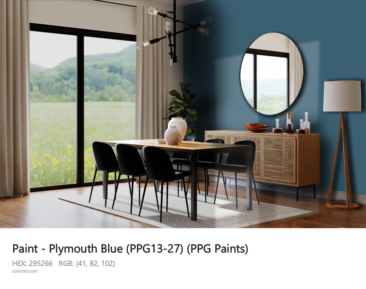 PPG Paints Plymouth Blue (PPG13-27) Paint dining room design