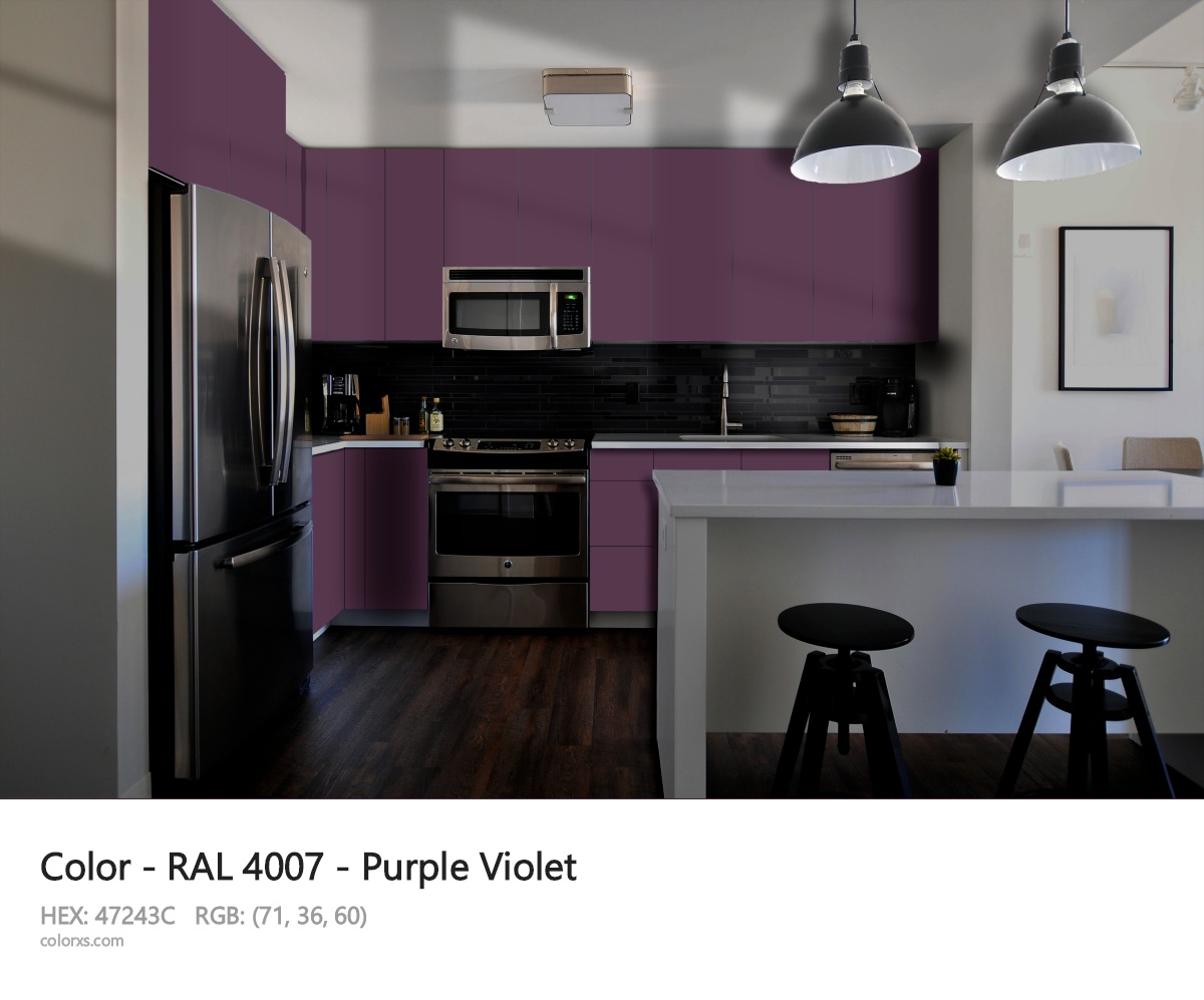 RAL 4007 - Purple Violet CMS modular kitchen design