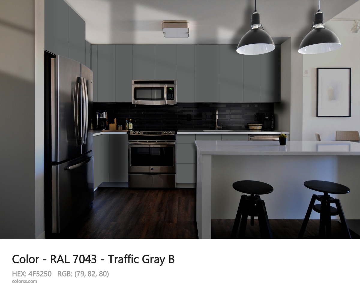 RAL 7043 - Traffic Gray B CMS modular kitchen design