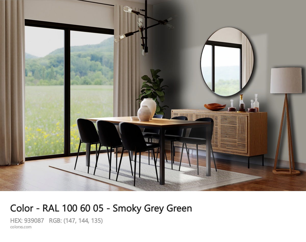 RAL 100 60 05 - Smoky Grey Green CMS dining room design