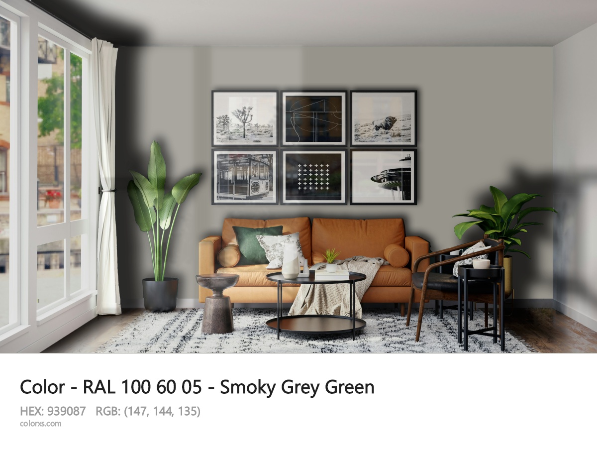 RAL 100 60 05 - Smoky Grey Green CMS modern minimalist living room interior