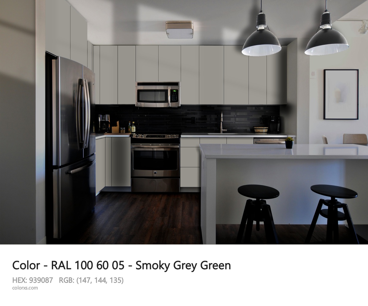 RAL 100 60 05 - Smoky Grey Green CMS modular kitchen design