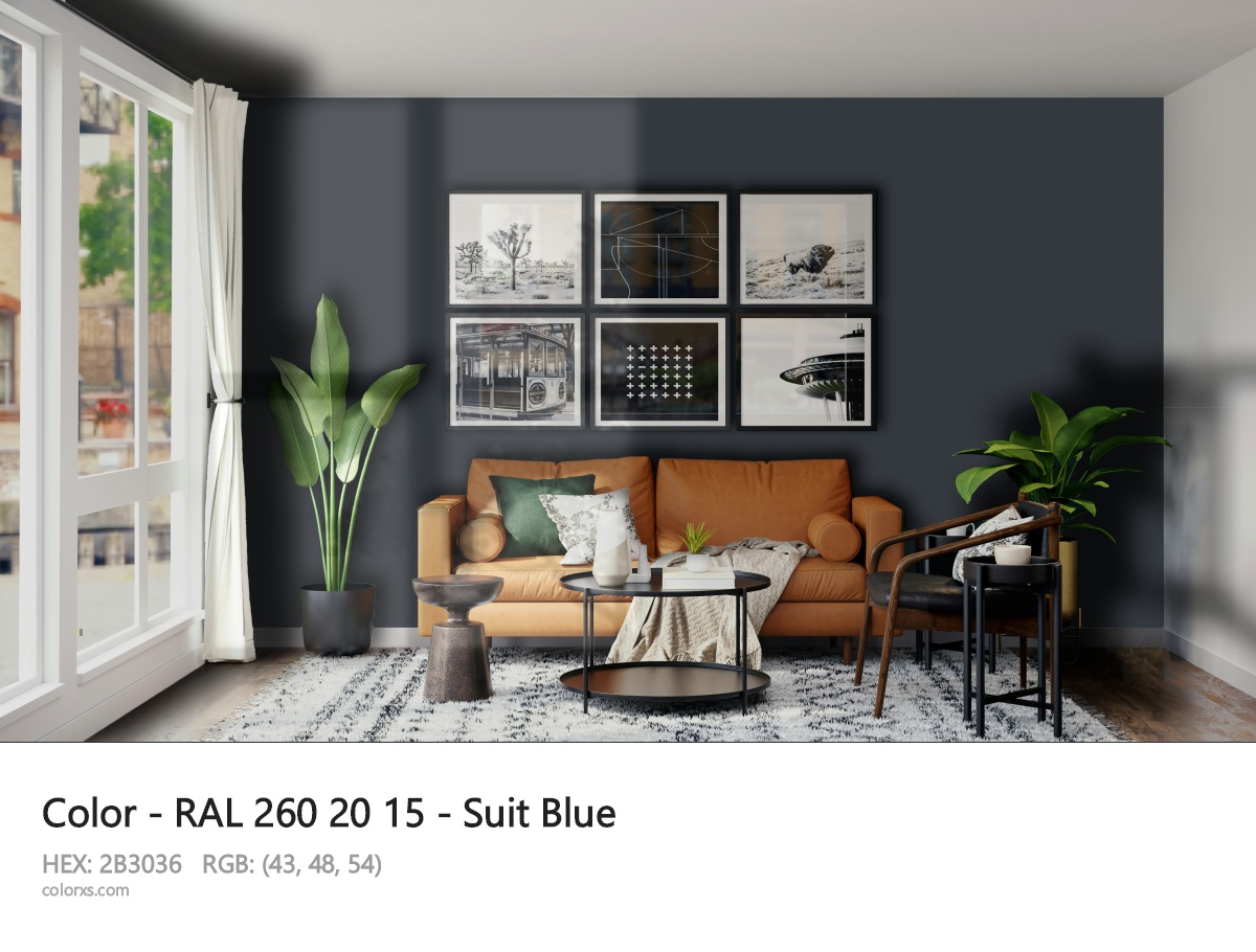 RAL 260 20 15 - Suit Blue CMS modern minimalist living room interior