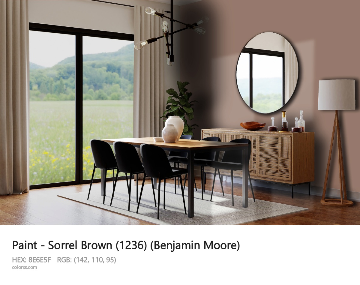 Benjamin Moore Sorrel Brown (1236) Paint dining room design