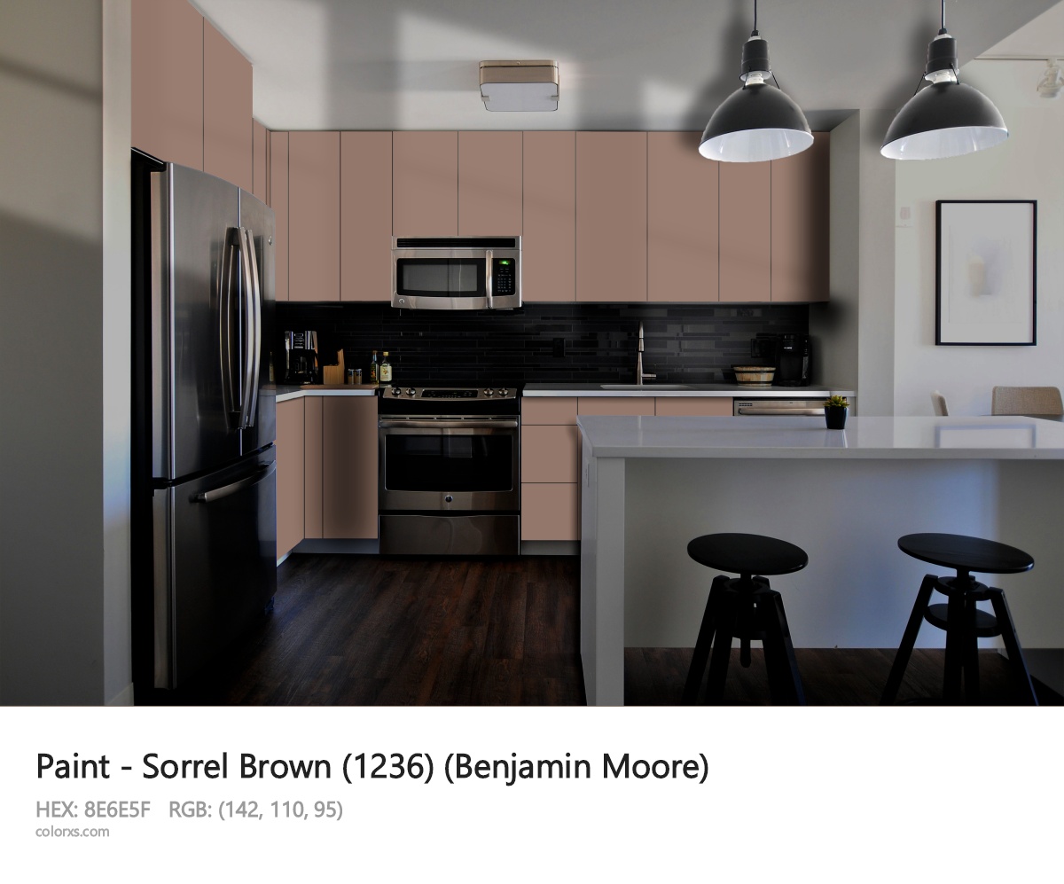 Benjamin Moore Sorrel Brown (1236) Paint modular kitchen design