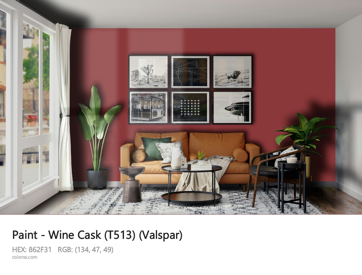 Valspar Wine Cask (T513) Paint modern minimalist living room interior