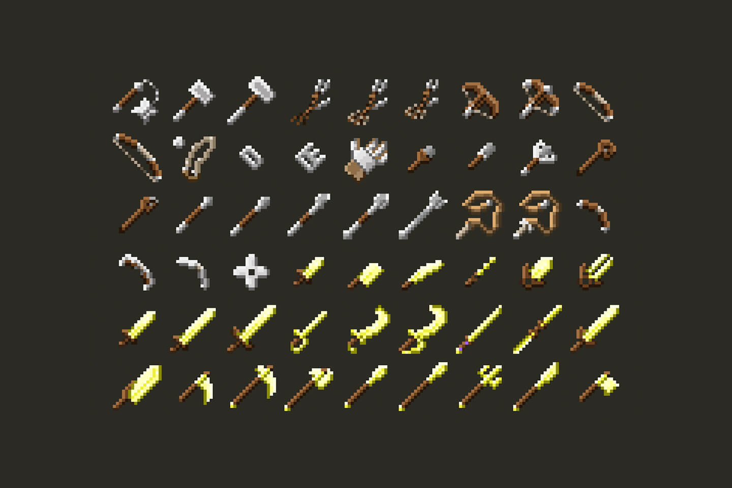 Minecraft Weapon Pixel Art