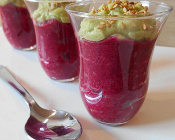 Verrine betterave rouge et avocat