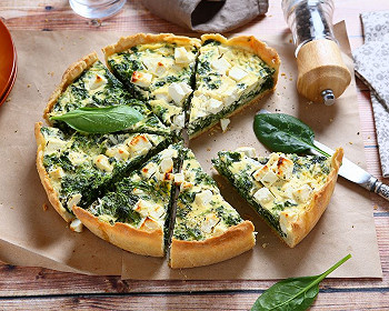 Quiche maison aux épinards et au chèvre