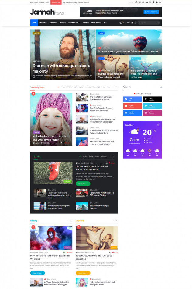 Jannah - Newspaper Magazine News BuddyPress WordPress Theme