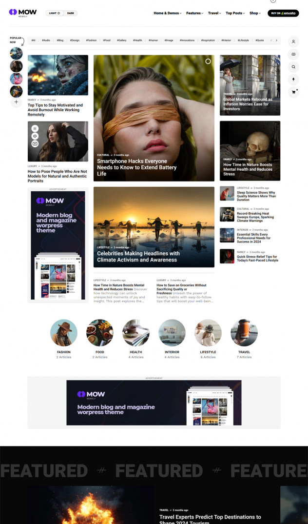 Mow - Blog & Magazine WordPress Theme