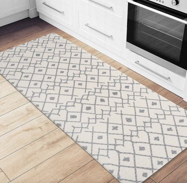 Boho gray and white runner mat