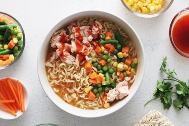 Instant ramen noodle meal