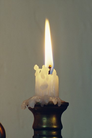 Close-up of burning candle