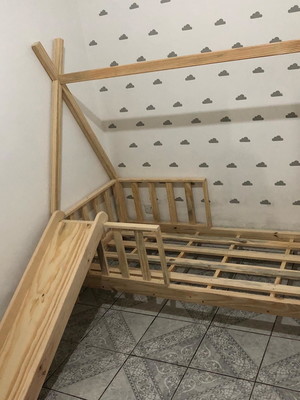 Cama cabana com escorregador (juvenil)