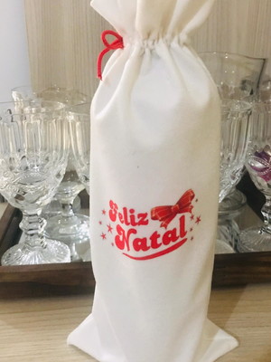 Sacos de vinho para natal personalizados mais fita de cetim