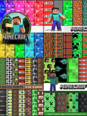 Kit papel digital minecraft 4 kits