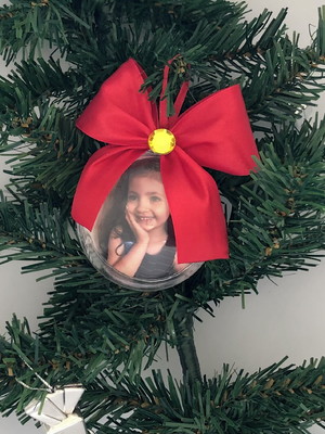 Bola de natal personalizada com foto