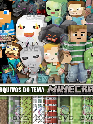 Kit digital minecraft aquarela