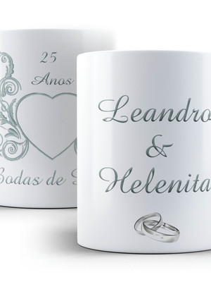 Caneca bodas de prata - 007906