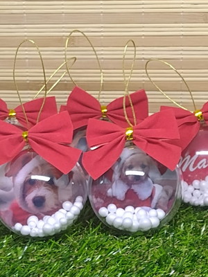 Bolas de natal personalizada 2 lados com nome ou foto