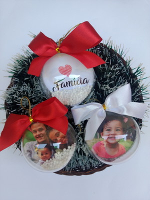 Kit 10 bolas de natal com foto