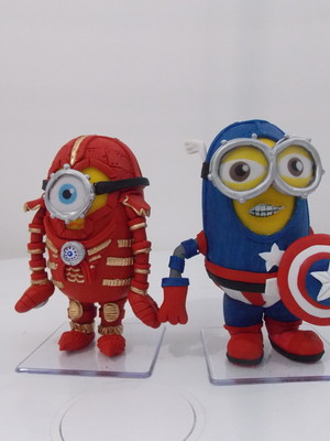 Minion homem de ferro e capitão américa