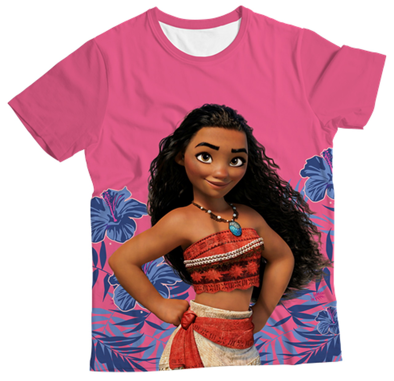 Camiseta Infantil Moana Rosa MC | Elo7 Produtos Especiais