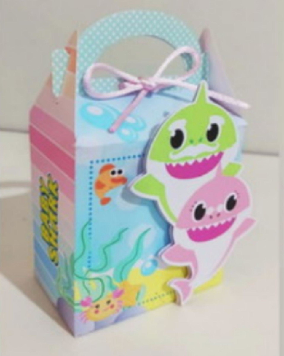 Kit Festa 40 Lembrancinhas Personalizada Baby Shark Aquarela