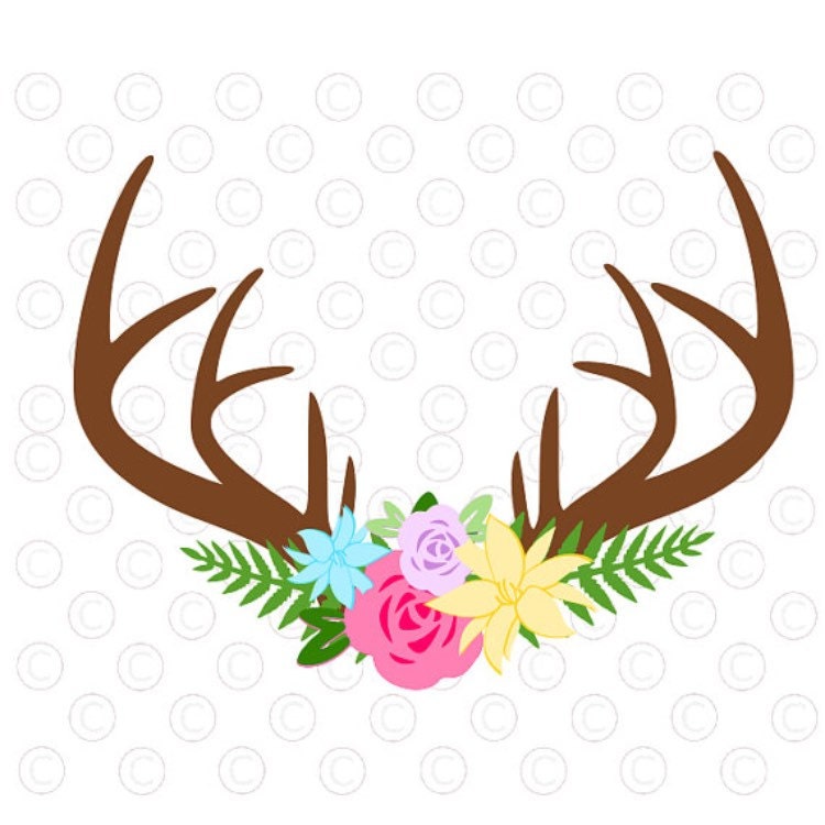 Download Floral Antler svg cut file Antler flower SVG cut file