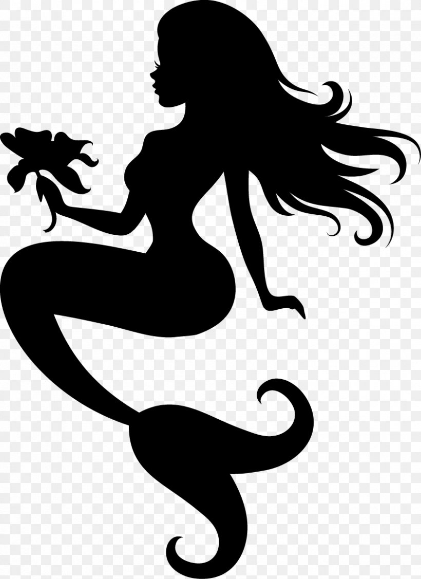 Mermaid Drawing, PNG, 843x1159px, Silhouette, Blackandwhite, Color ...