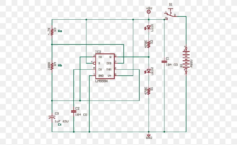 Astable Multivibrator 555 Timer IC Electronics, PNG, 530x502px, 555 ...