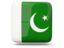 Pakistan. Glossy square icon. Download icon.