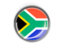 South Africa. Metal framed round button. Download icon.