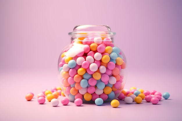 Free Photo | 3d rendering of a jar of sweets