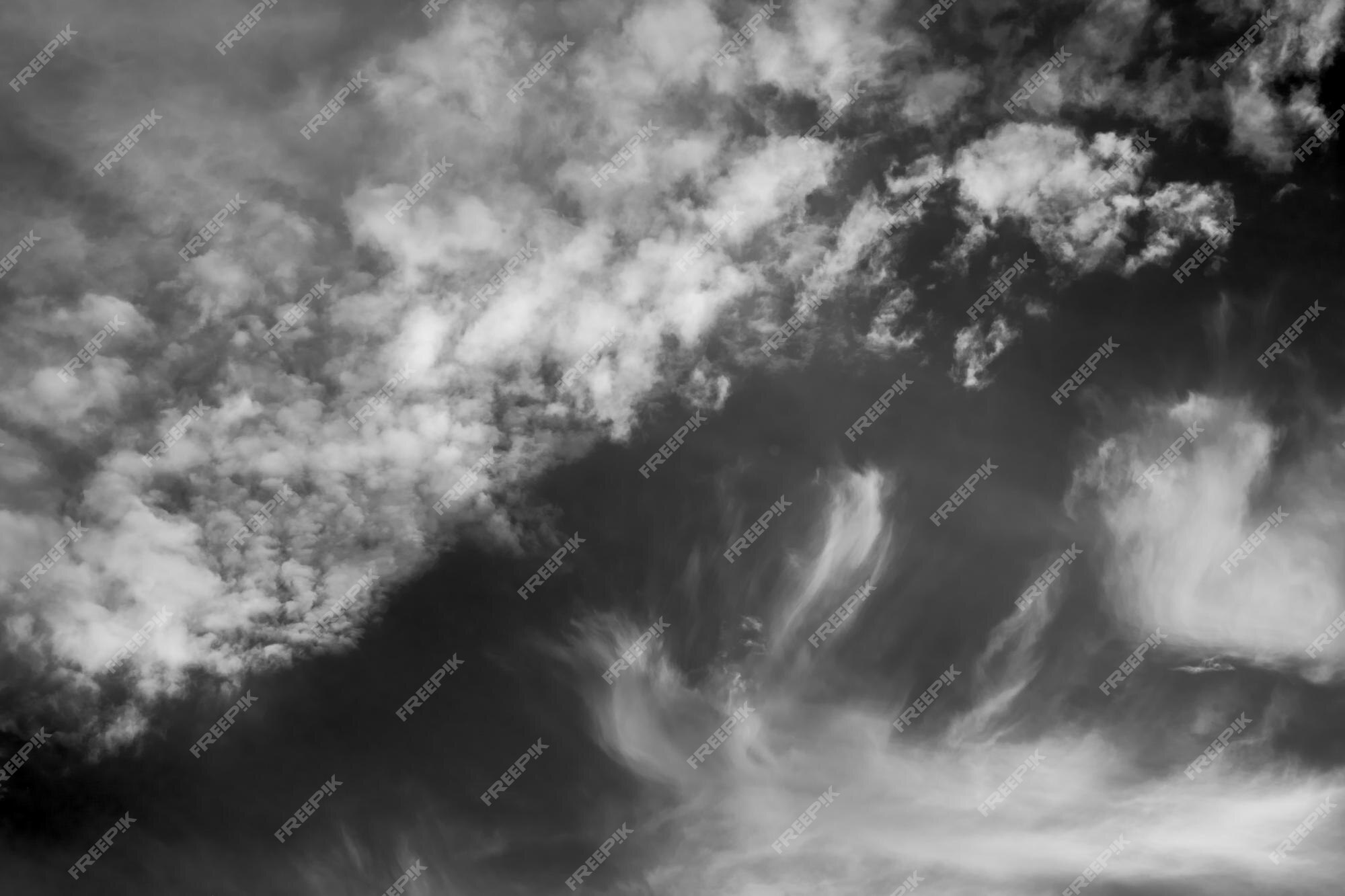 Black And White Clouds Background