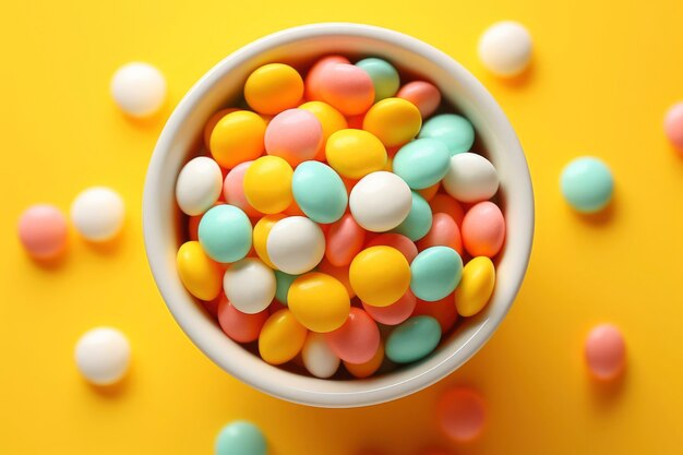 Free AI Image | Top view delicious candy in bowl