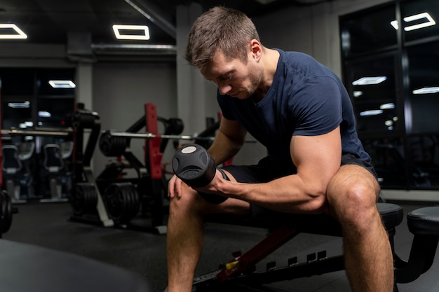 Free Photo | Young adult doing indoor sport at the gym