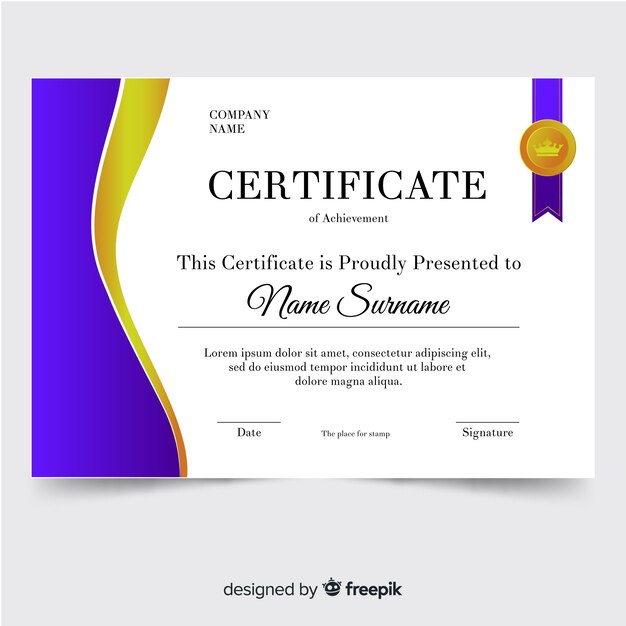 Free Vector | Elegant certificate template