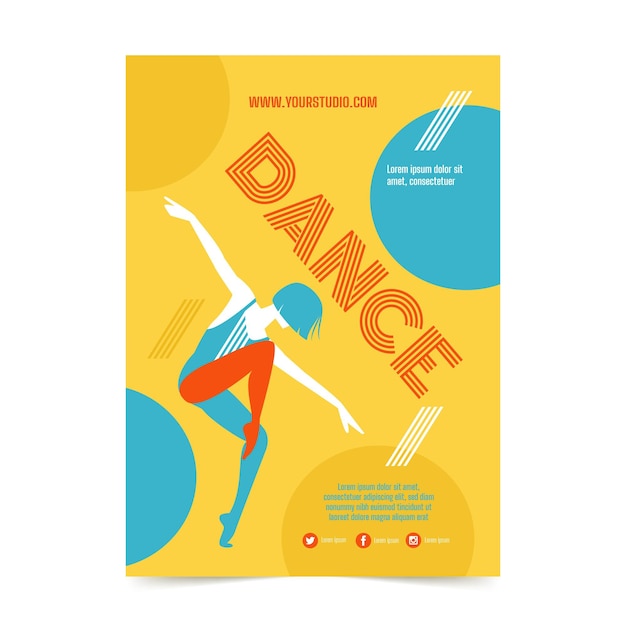 Dance Lessons Print Template - Free Vector Download - HD Stock Images