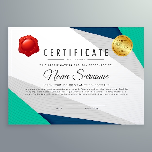 Free Vector | Luxury certificate template design in geometric shape style