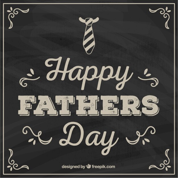 Free Vector | Fathers day card in blackboard style