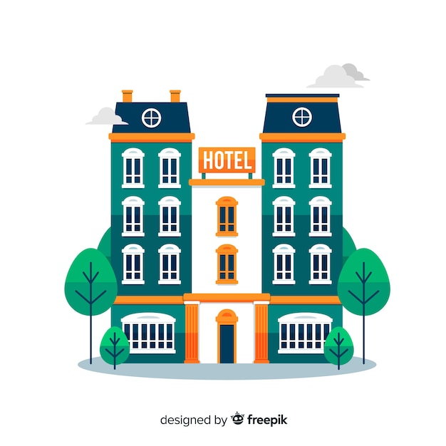 Flat hotel building background