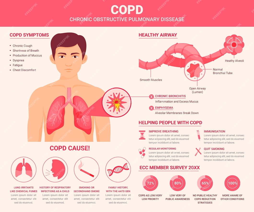 Free Vector | Hand drawn copd infographic with illustrations