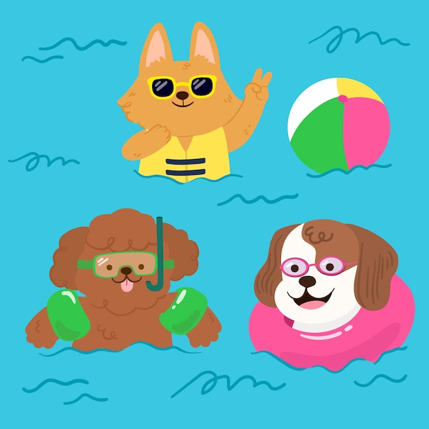 Free Vector | Hand drawn pool party illustration